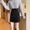 Women's High Waist A-Line Corduroy Skirt - Slimming, Petite Fit for Early Autumn/Winter 2024