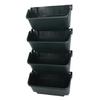 Vertical Wall Planter Set Plastic Breathable Space Saving 4 Pots Hanging Vertical Wall Flowerpot for Porch Garden