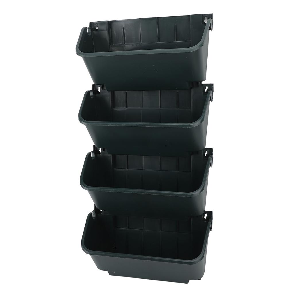 Vertical Wall Planter Set Plastic Breathable Space Saving 4 Pots Hanging Vertical Wall Flowerpot for Porch Garden