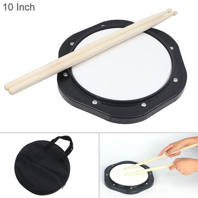 10 Inch Dumb Drum Practice Jazz Drums Exercise with Drum Sticks and Bag Training ABS Drum Pad