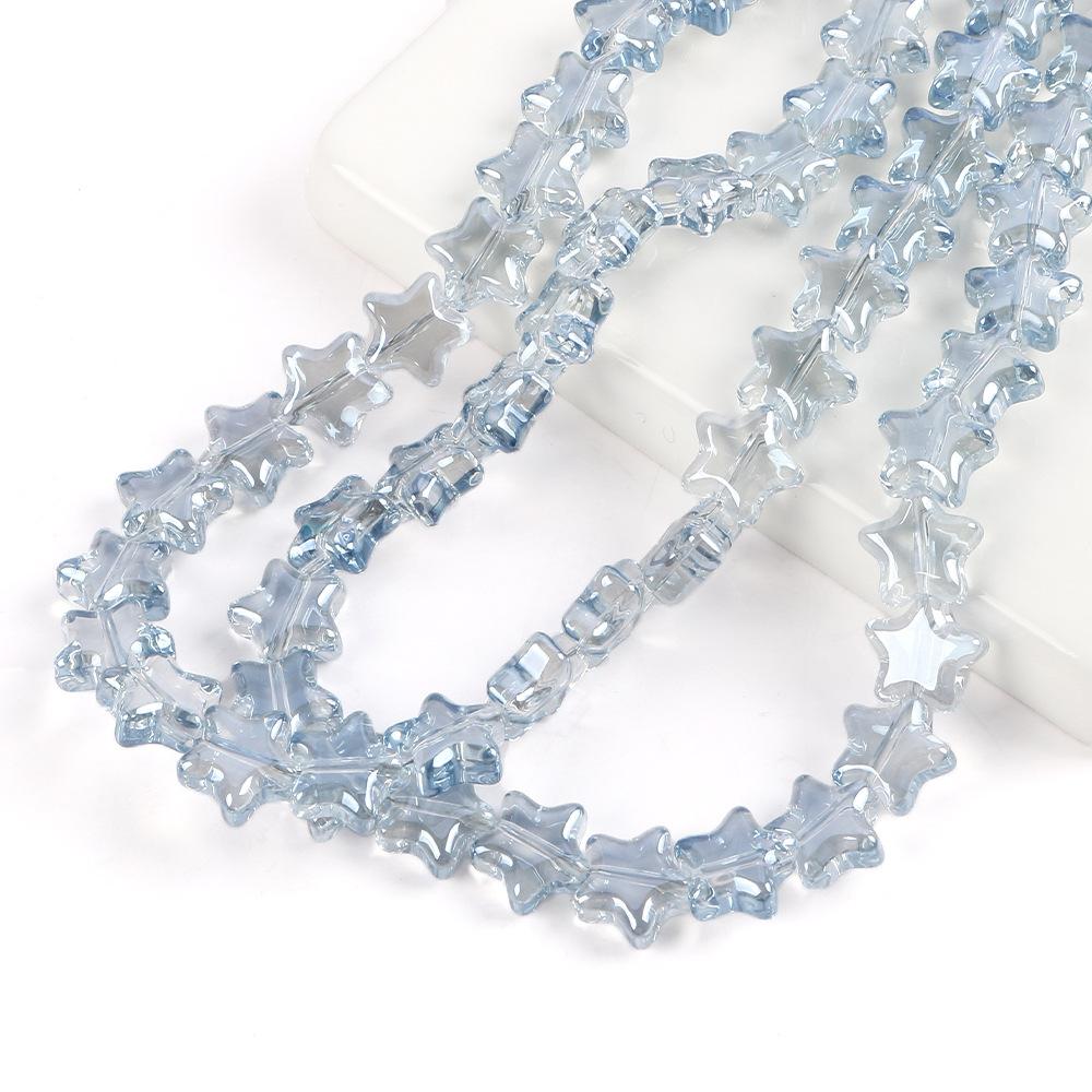 8/10Mm Color Plated Pentagram Beaded Glass Star Loose Beads Diy Handmade Beaded Necklace Material Jewelry Accessories
