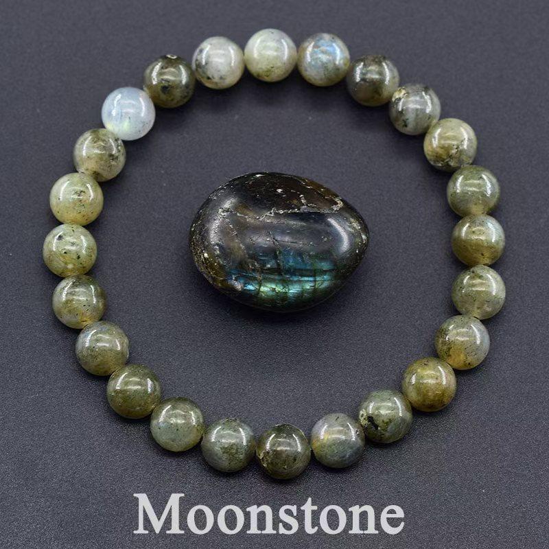1PC European and American tiger s eye stone crystal natural stone elastic rope beaded bracelet men s and women s bracelet.