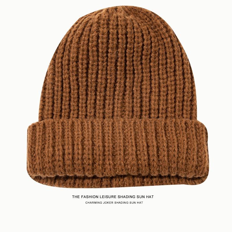 Large version wool hat women's autumn and winter big head circumference loose knitted hat showing a small face warm versatile cold hat stacking hat