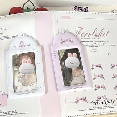 1 Pc Cute Chic Kpop Idol Photocard Cover Case Lace Bow White Pink Color Family Friend Picture Card Holder Lovely ID Card Holder