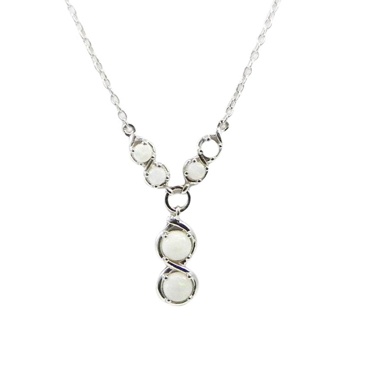 

Les Trésors De Lily [G9294] - Серебряное ожерелье Goddess Opal белое серебро (родированное покрытие) - 15x7 мм