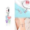 New Silver Colors Love Charms Colorful Dopamine Heart Beads Fit Bracelet DIY Fine Jewelry Gift for Women