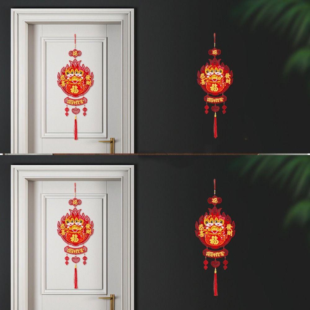Traditional Fortune Pendant Reusable Red Lantern String Blessing New Year Ornaments  Atmosphere