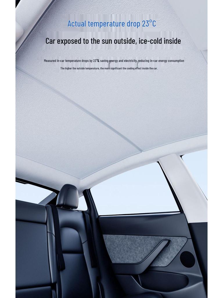 Tesla Model 3/Y Sunroof Blackout Graphene Sunshade Canopy.