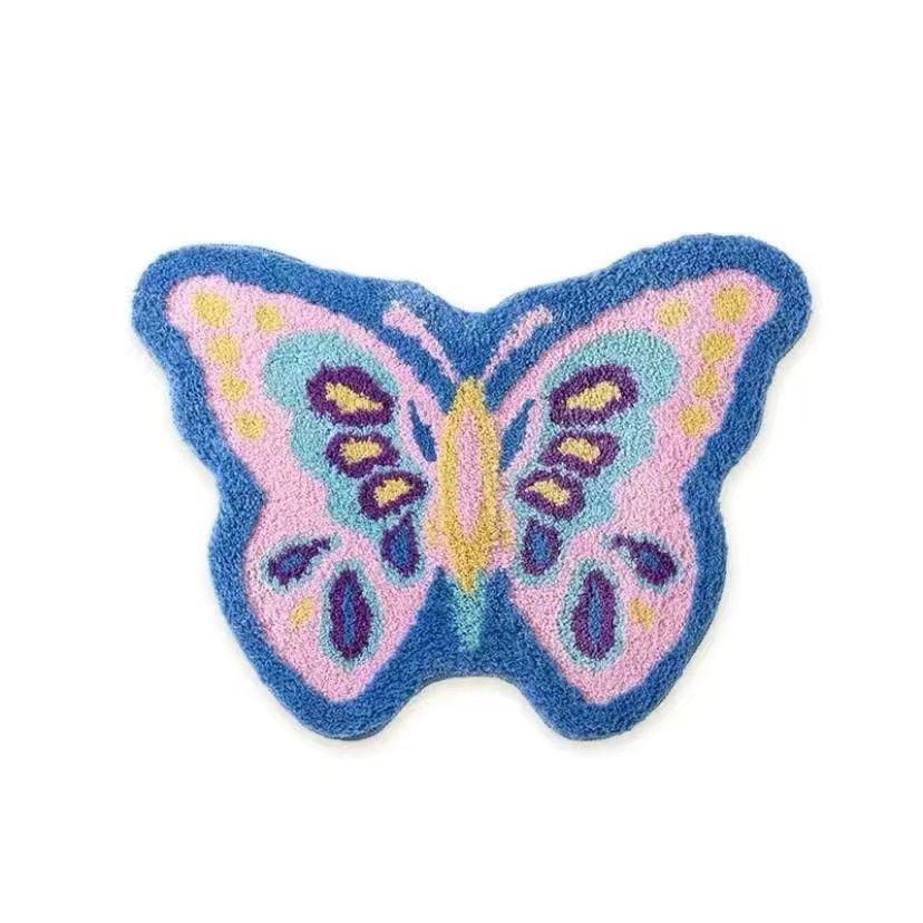 Butterfly Shaped Living Room Carpet Bedroom Entrance Floor Mat Anti-slip Bathroom Mat