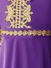Middle Eastern Muslim Evening Dress with Long Sleeves and Puffy Long Skirt In Purple for Festival Performances