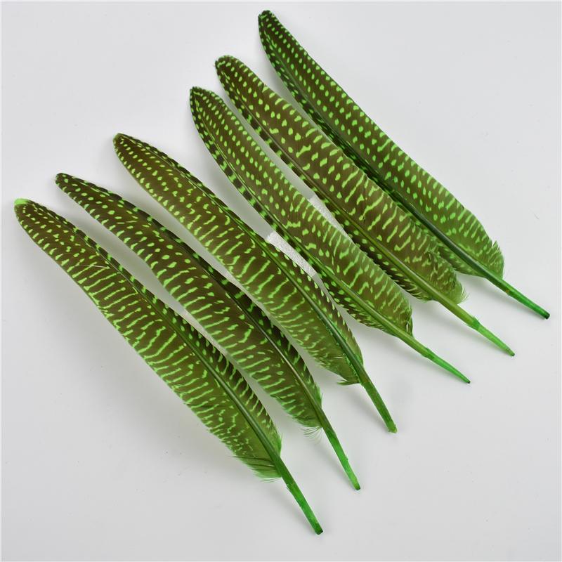 

10Pcs/Lot 15-20cm Pheasant Feathers for Crafts Polka Dot Guinea Hen Flank Pearl Feather Headdress DIY Wedding Party Decoration яблочный зеленый