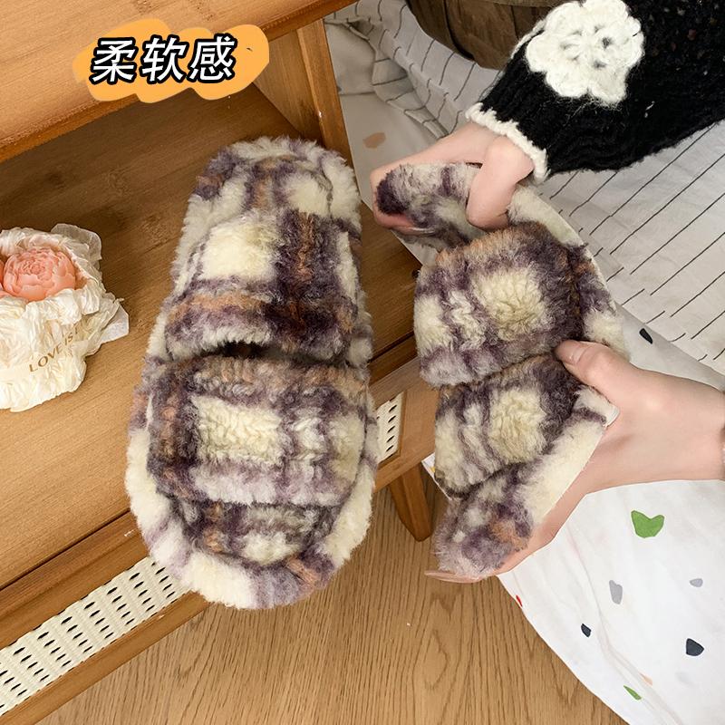 Fashion Women's Shoes Fashion Flats Slippers Open Toe House Slippers Plush Bedroom Shoes Casual Outdoor Sandals Platform Flip Flops