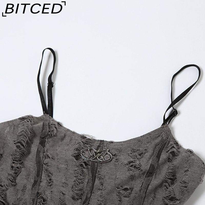 BITCED Summer Women's Solid-Color Slim-Fit Streetwear Fashion Strapless Sexy Backless Tank Top