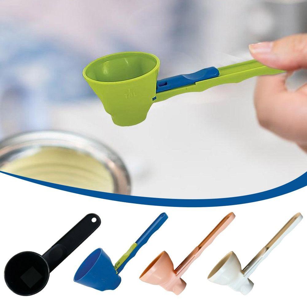Flling Coffee Scoop Funnel Plastic Reusable Sliding Scoop Funnel 2 in 1 Sliding Design Powder Funnel Scoop Kitchen Gadgets