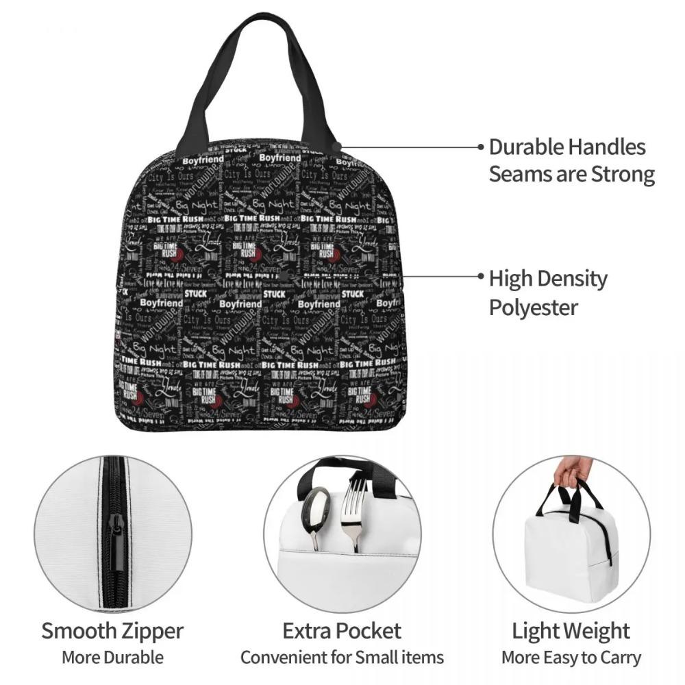 Big Time Rush Band Insulated Lunch Bag for Women Office Cooler Thermal Food Box Tote Portable Lunch Boxes Container