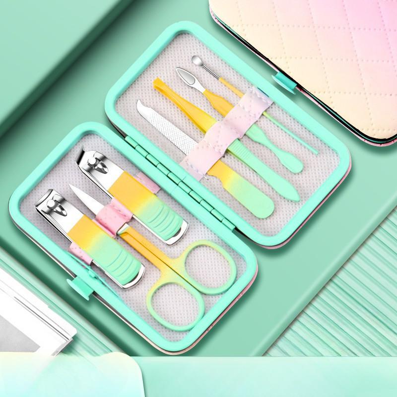 

Набор кусачек для ногтей Желтый градиентный набор Домашний профессиональный кусачек для ногтей Женский маникюрный специальный инструмент 7pcs