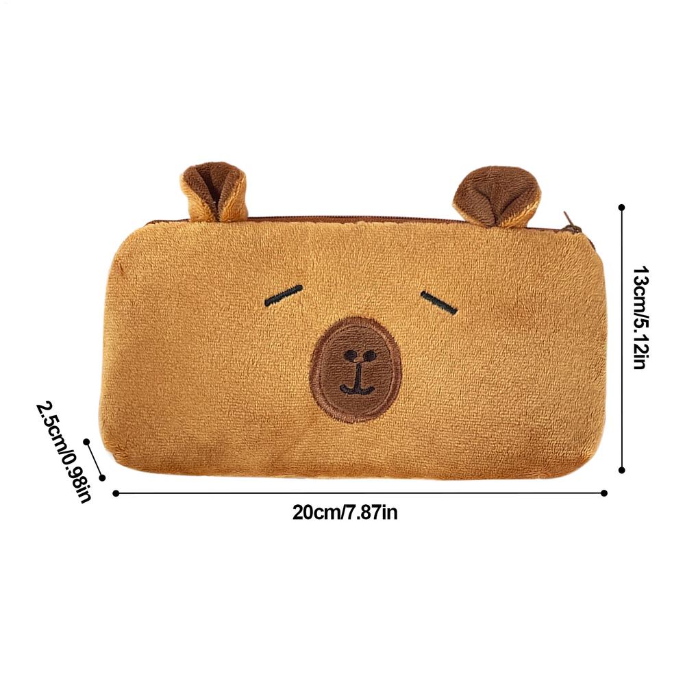Pencil Cases Cute Capibala Plush Pencil Case Large Capacity Pencil Pouch Capybara Office Storage Bag Stationery School Supplies