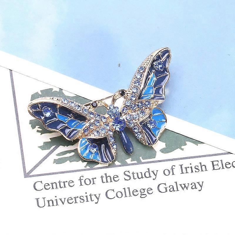 Butterfly Brooch Pins Women Enamel Insect Pin Lapel Pin (Blue)