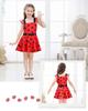 [Dressy Daisy] Girls' Ladybug Heroine Polka Dot Costume for Halloween and Christmas Parties, Skirt, Ages 8-9, Red and Black Dots