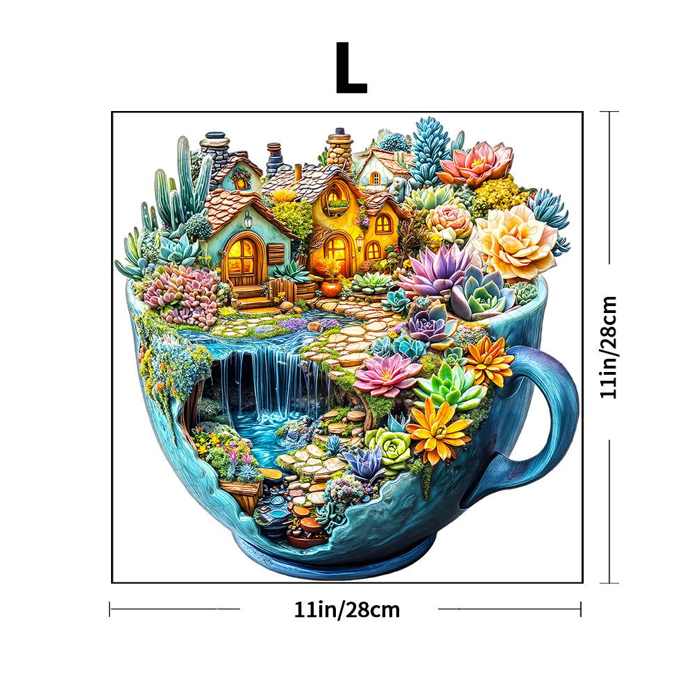 Elephant With Flowers Wooden Puzzle Irregular Small Animal Pieces Flat Wooden Puzzle