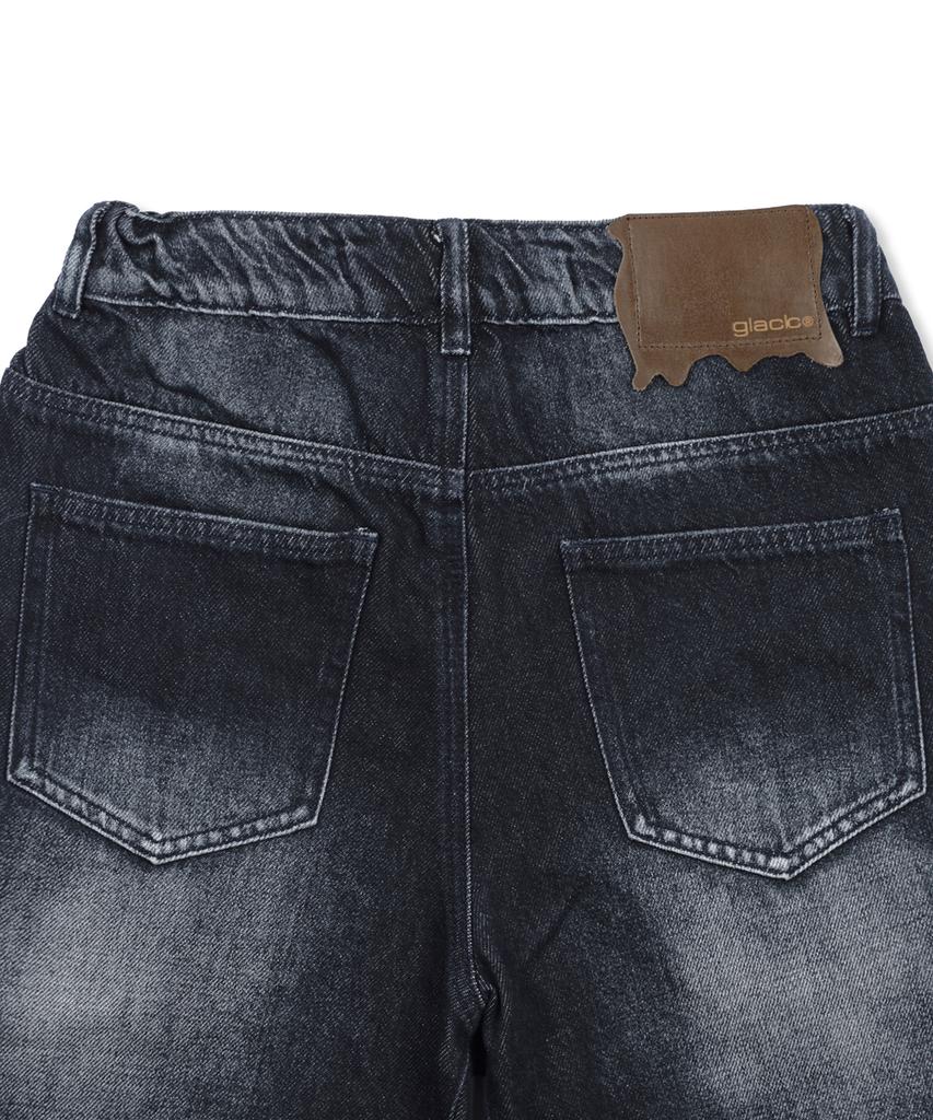 GLACK Gp110 Picture Punk Washed Denim Pants (Black)