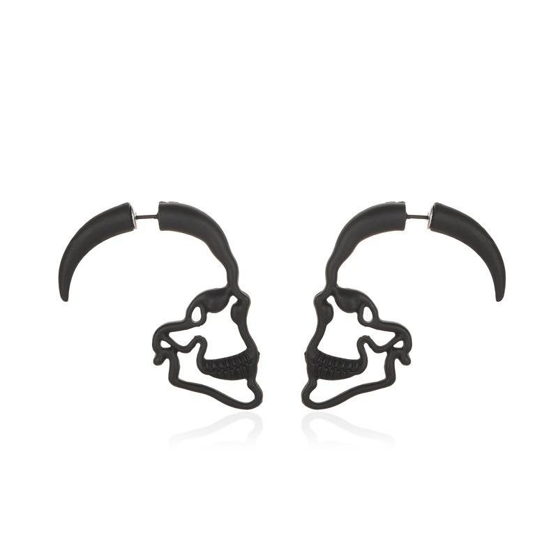 Boucles d'oreilles pendantes créatives avec tête de mort percée pour femmes hommes Style Punk Rétro Hip Hop Rock Clous Accessoires de Bijoux