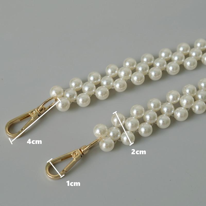 New Fashion Woman Handbag Accessory Parts Puring White Pearl Acrylic Resin Chain Luxury Solid Strap Women Vintage Clutch Chains
