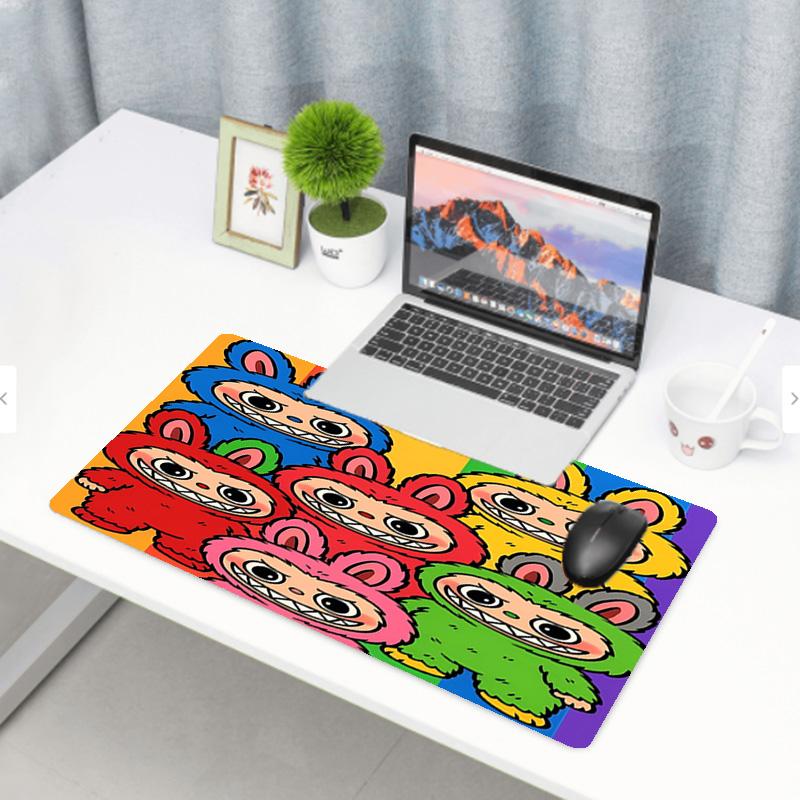 Labubu Print Mouse Pad, Anti‑Slip Desktop keyboard Mat, for PC Laptop Gaming Working Daily Use, Cool Festival Surprise Gift