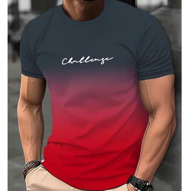 Camisetas informales para hombre, ropa de primavera, camisas ombré, camisetas de manga corta de gran tamaño, camisetas para niños, camisetas Vintage 5XL para hombre