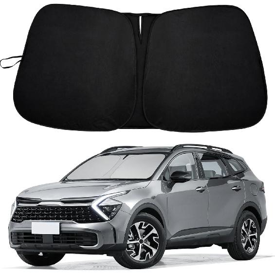 Windshield Sun Shade Compatible With 2018 Kia Sportage Accessories, 240T Foldable Window Sunshade Sun Visor Protector, Blocks UV Rays Keep Your