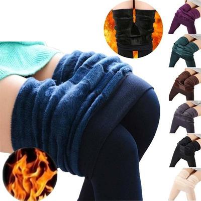 Leggings Damen Mode Pelz gebürstet Stretch Fleece gefüttert dicke Strumpfhosen Damen Herbst warme Winterhosen warme Leggings