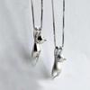 Korean Style 925 Sterling Silver Cat Pendant Necklace for Women