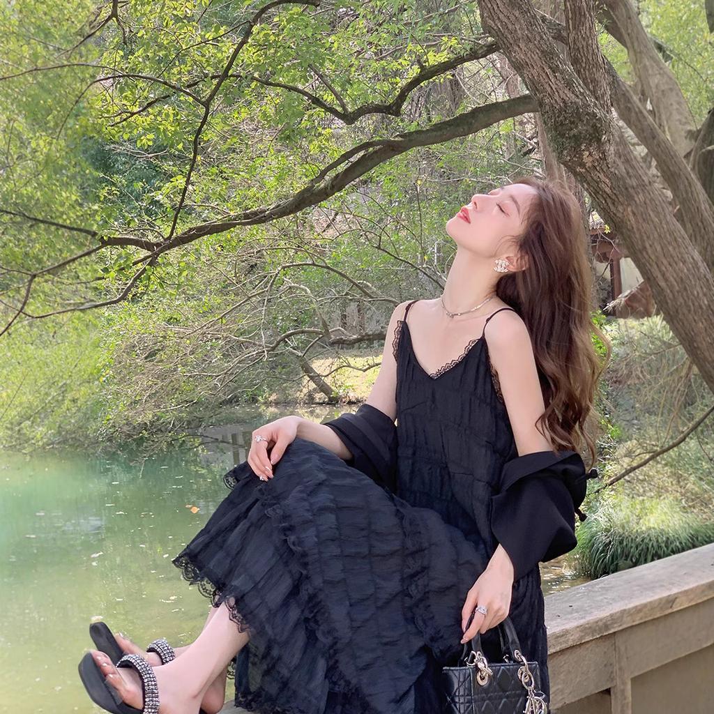 Letní dámské dlouhé vintage ležérní volány elegantní maxi na ramínka camis hedvábné plážové krajkové elegantní párty šaty vestidos sexy ženy