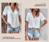 Summer Casual European & American Lace V-Neck Solid Color Women's Shirt