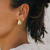 Perforation 925 Silver Ear Needle Minimalist Hoop Earrings Metallic Gold Earrings For Women CZ Fashion Jewelry