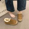 Women's Lightweight Chunky-Soled Winter Insulated Fur-Lined Snow Boots Slip-Resistant Cushioned Casual Athletic Cotton Boots Slip-On Loafers