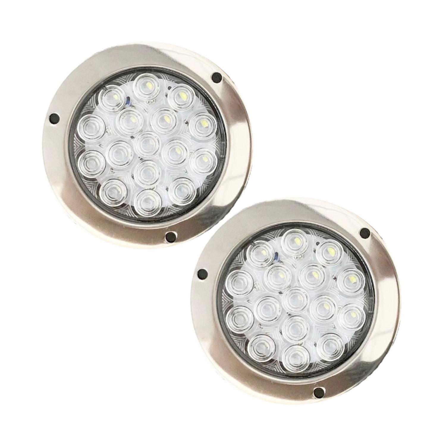 

16-Led 12v 24v круглі прозорі лінзи червоні задні ліхтарі резервні ліхтарі заднього ходу для причепа вантажівки Rv 2pc білий