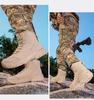 Men's Waterproof High-Top Desert Combat Boots - Wear-Resistant, Anti-Slip, Breathable, Large Size for Autumn/Winter Mountaineering & Hiking.