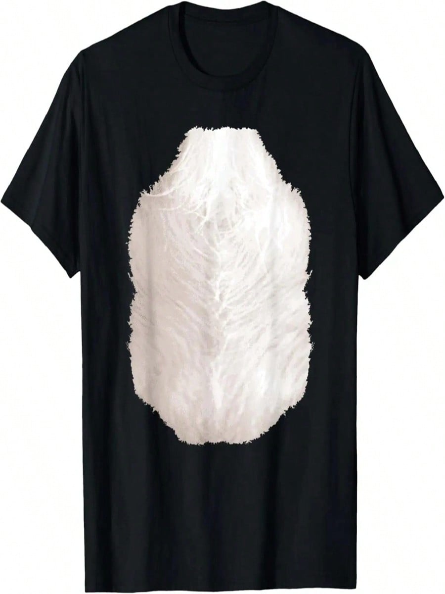 Skunk Hairy Belly Chest Hair Picture Halloween Costume Adult T-Shirt S разноцветный