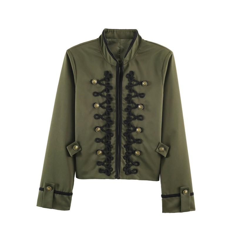 Womens Vintage American-Style Knotted Collar Blazer