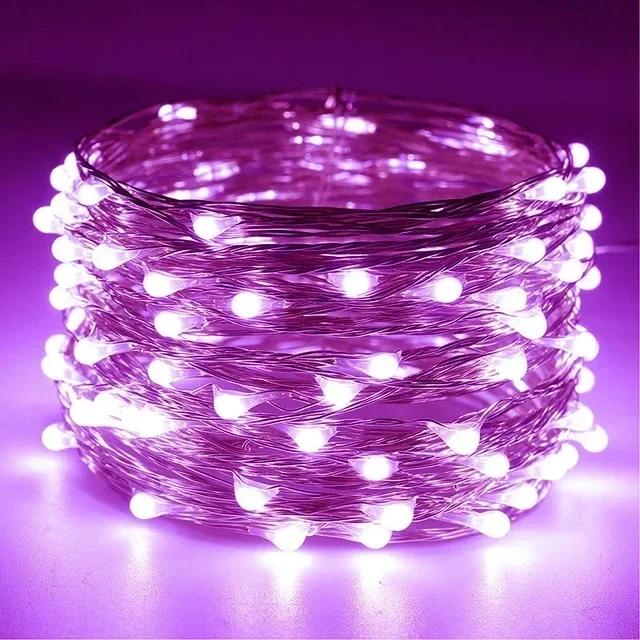 1m-30m LED String Light 8 Colors Fairy Lights LED Copper Wire Battery Powered for Wedding Party Christmas Decor Holiday Garland