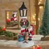 Durable Christmas Decoration Led Light-up Santa Claus Snowflake Christmas Ornament Decor Resin Xmas Figure Festive Tabletop