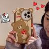 Cartoon Cute Love Balloon Bear Phone Case Compatible for iPhone 14 13 12 Pro Max 11 Silicone Protective Cover