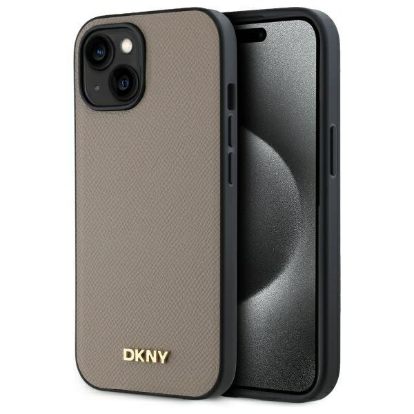 Dkny Dkhmp15Spghlme Iphone 15 6.1       Beżowy/Beige Hardcase Grained Metal Logo Magsafe