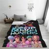 Hunt-rix & s-aja boys Flannel Blanket K-pop De-mon Hunters Vintage Throw Blankets for Bed Sofa Couch 200x150cm Bedspreads