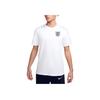 Maglia da Calcio Uomo Manica Corta Girocollo Costine Comoda con Logo Inghilterra Stampato Bianco FV8581-100
