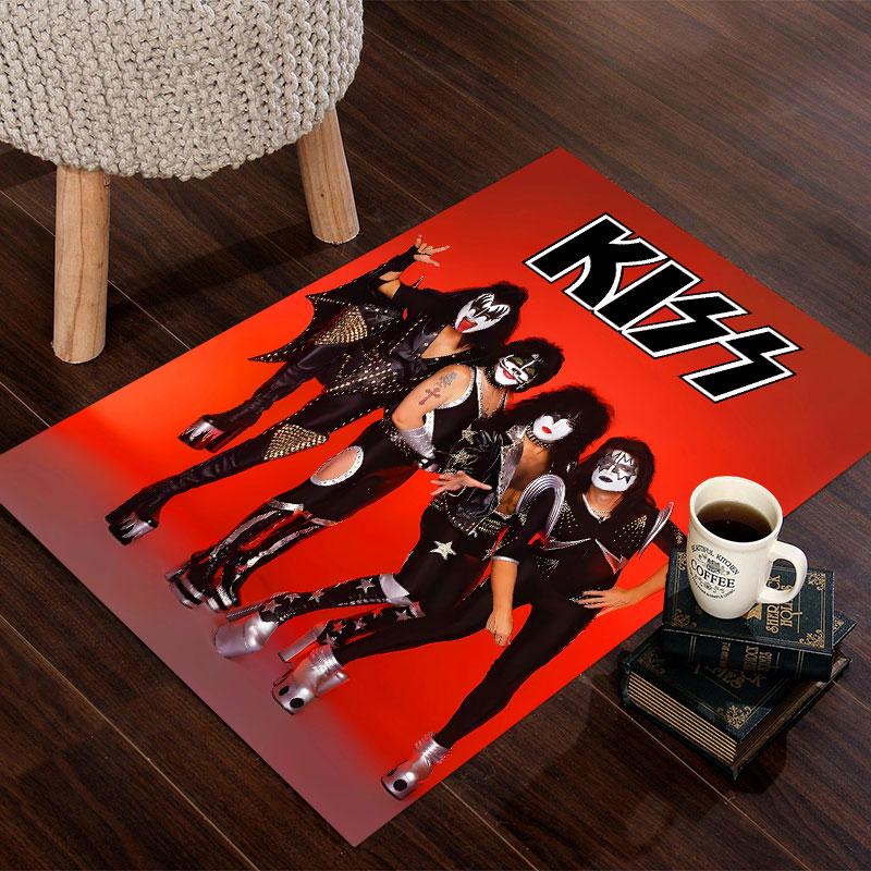 KISS rock band Carpets and Rug 3D Printing Carpet Floor Mat Living Room Bedroom Large Area Soft Carpet-JM001