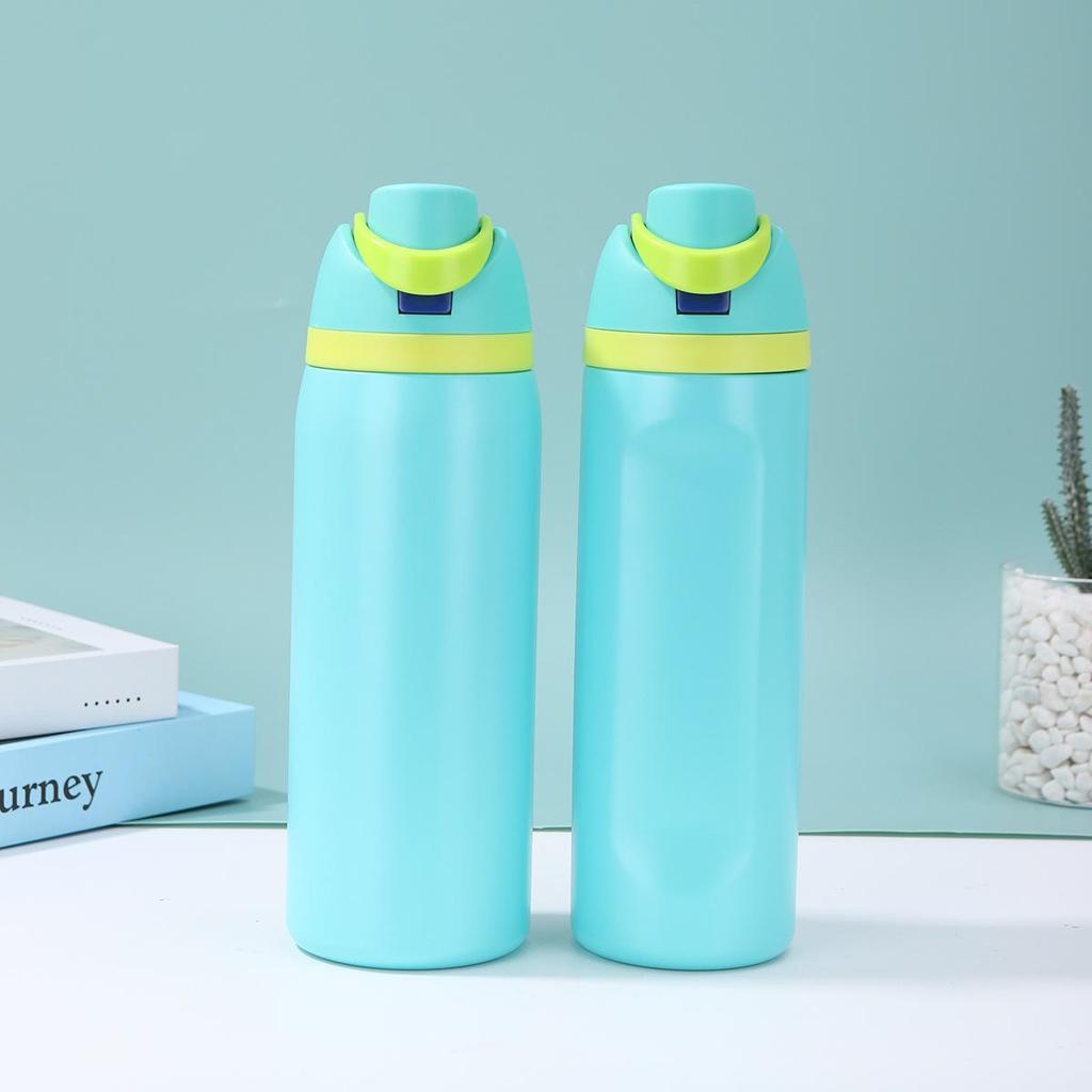 Yaratıcı Geniş Kapasiteli 304 Paslanmaz Çelik El Tipi Spor Termos Su Şişesi