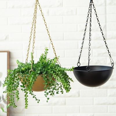 Outdoor Hanging Plant Pot Round Wire Plant Holder Metal Hanging Basket Plants Flower Garden Pot for Home Balcony Decoration