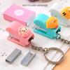 Cartoon Mini Stapler Keychain Kawaii Animal Trumpet Stapler Book Paper Binding Machines Student Stationery Cute Desk Accessories